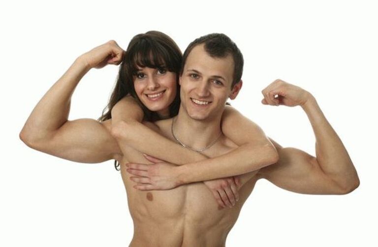 strong man and woman dilated penis